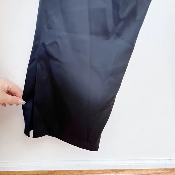 H&M Black Satin Asymmetrical One Shoulder Rhinestone Jeweled Strap Jumpsuit NWT - Picture 7 of 14